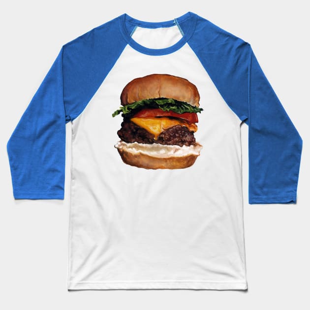 Cheeseburger Baseball T-Shirt by KellyGilleran